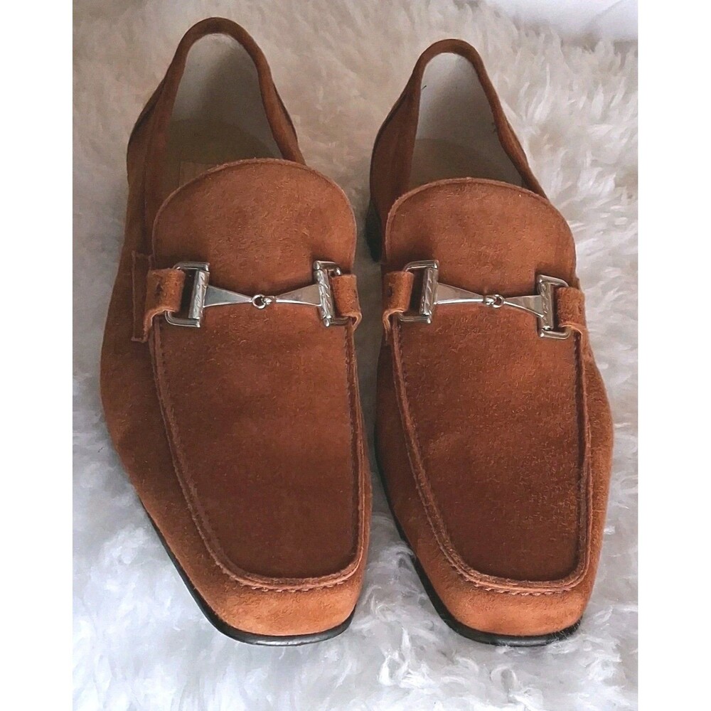 Caporicci Cappuccino Brown Suede Bit Loafer Men 10 Shoes Made in Italy Heritage